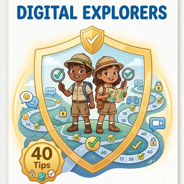Digital Explorers 40 Digital Safety Tips Book Cover by Mohamed Abdelrasoul